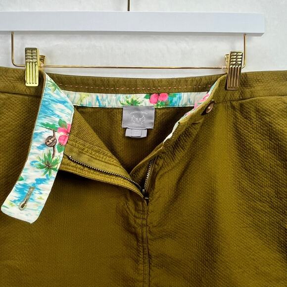 Vanessa Virginia Anthropologie Green Textured Mini Skirt with Pockets, Size 12 - Picture 11 of 11